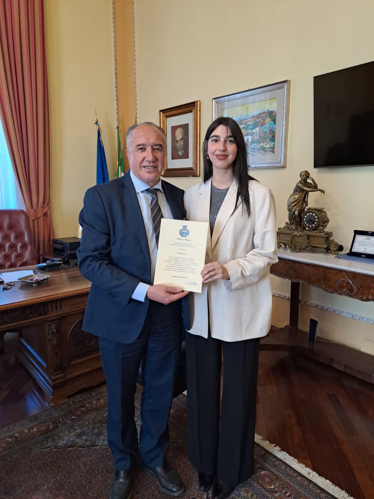 Il presidente Pendolino con Federica Rotulo