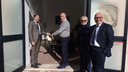 Taglio del nastro con S.E. il Prefetto di Agrigento Caccamo, il Presidente Pendolino, il responsabile della Prot. Civile Tuttolomondo e il Direttore Contino.