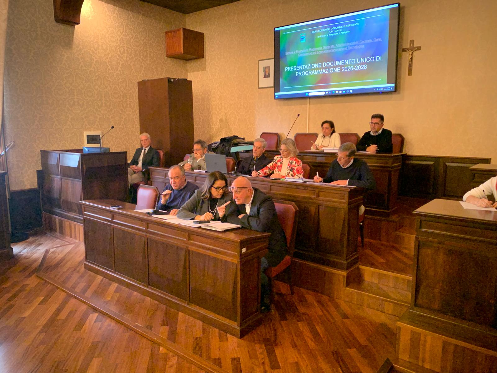 Un momento del Consiglio del Libero Consorzio comunale 