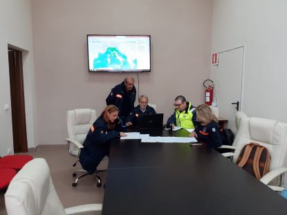 La sala operativa di protezione civile del Libero Consorzio di Agrigento (archivio uff stampa)