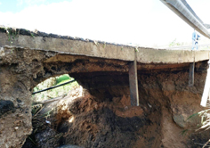 Il ponticello crollato sulla SPR 21