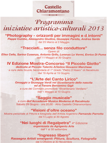 iniziative artistico culturali 2013