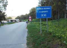 Inizio della SP n. 80 (lato Agrigento)