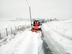 Lo spalaneve del Libero Consorzio in azione sulla SP 24