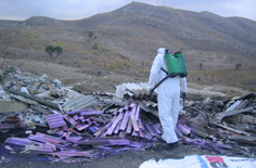 Operazioni di rimozione dellì'amianto su una strada provinciale (Arch. Libero Consorzio)