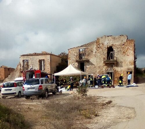 Censimento danni presso i ruderi di Poggioreale